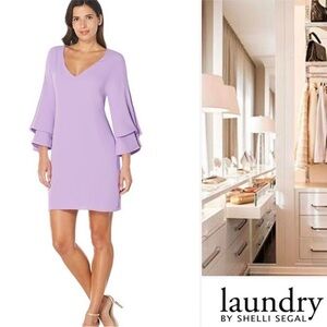 NWT!! Size 6 Laundry by Shelli Segal English Lavender Longsleeve Dress
